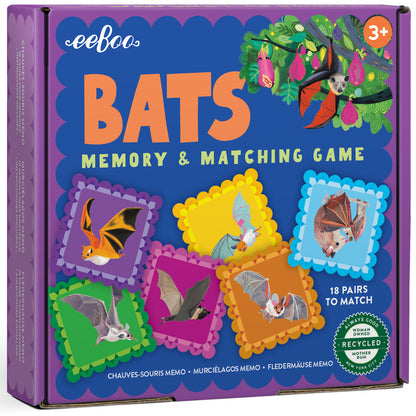 eeBoo: Bats Little Memory & Matching Game - Kids Ages 3+