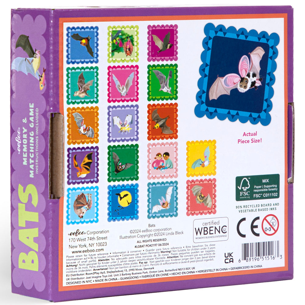 eeBoo: Bats Little Memory & Matching Game - Kids Ages 3+