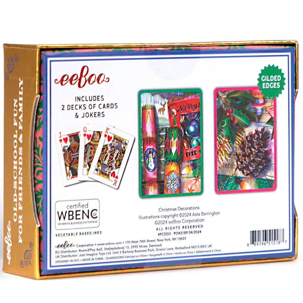 eeBoo Piece & Love: Christmas Decorations - Adult Playing Cards