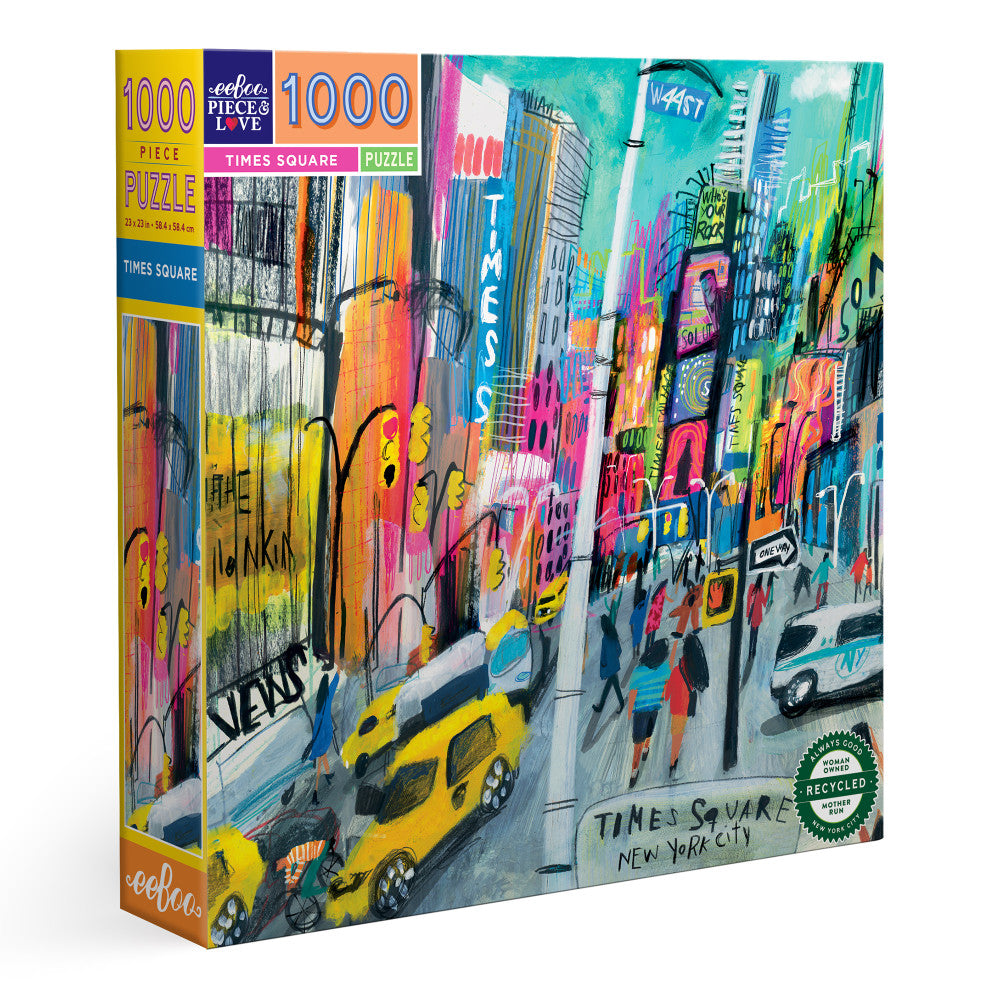 eeBoo Piece & Love Times Square 1000-Piece Jigsaw Puzzle