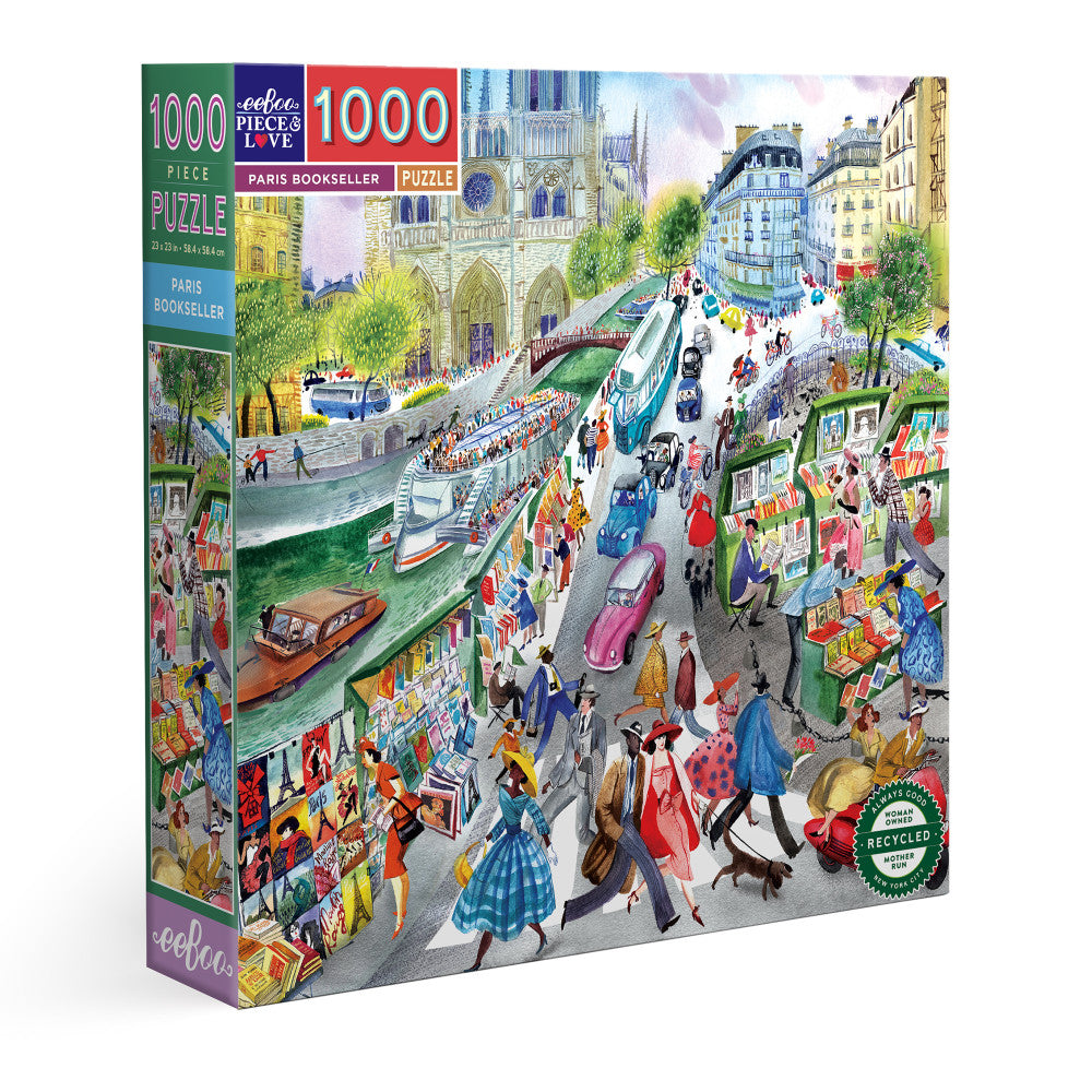 eeBoo Piece & Love Paris Bookseller Jigsaw Puzzle - 1000 pc