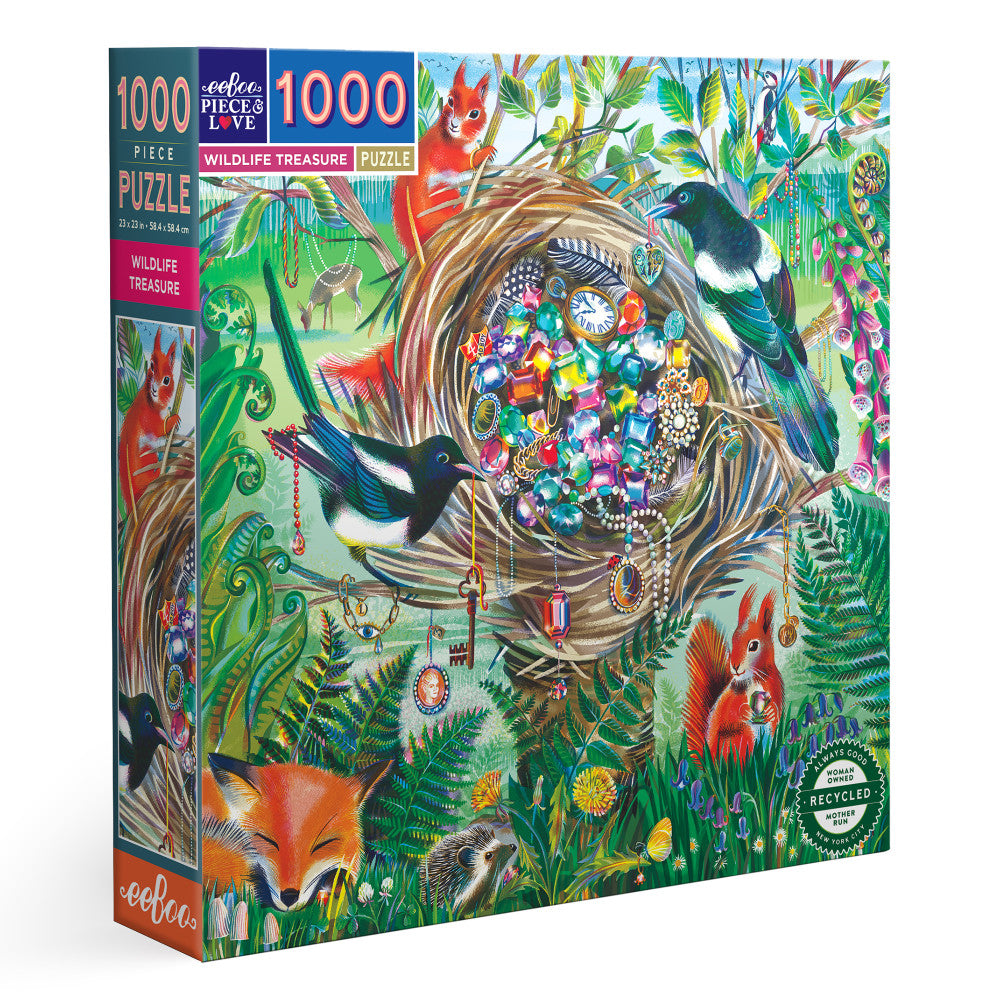 eeBoo Piece & Love Wildlife Treasure 1000-Piece Jigsaw Puzzle