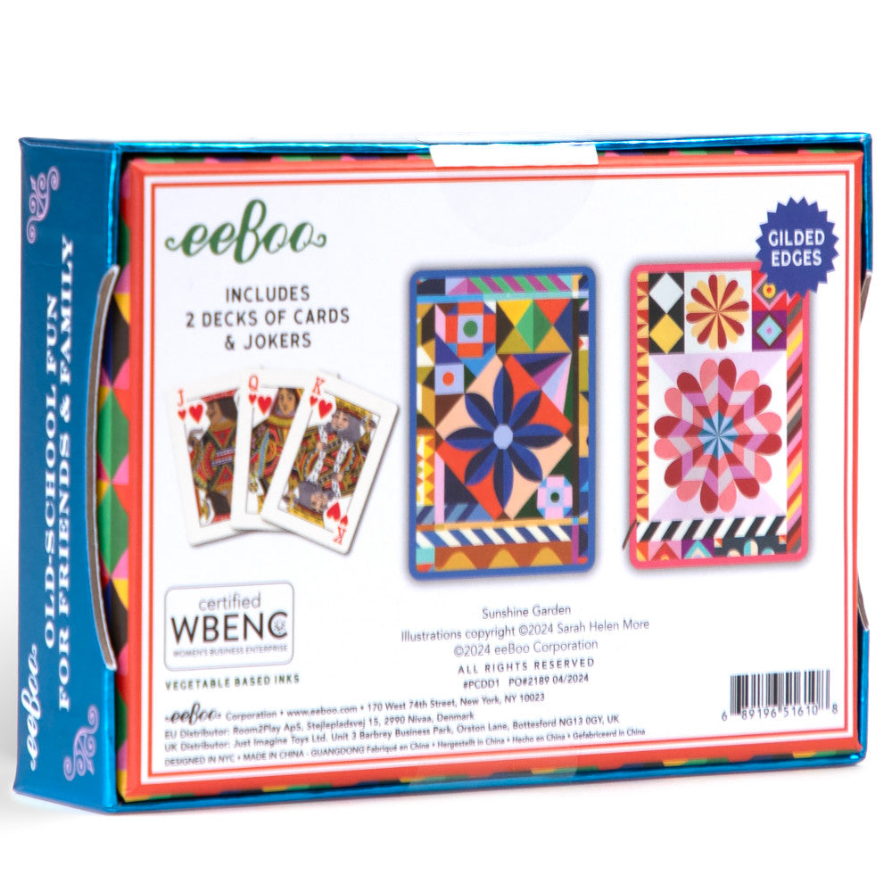 eeBoo Piece & Love: Sunshine Garden Playing Cards - Set of 2 Decks