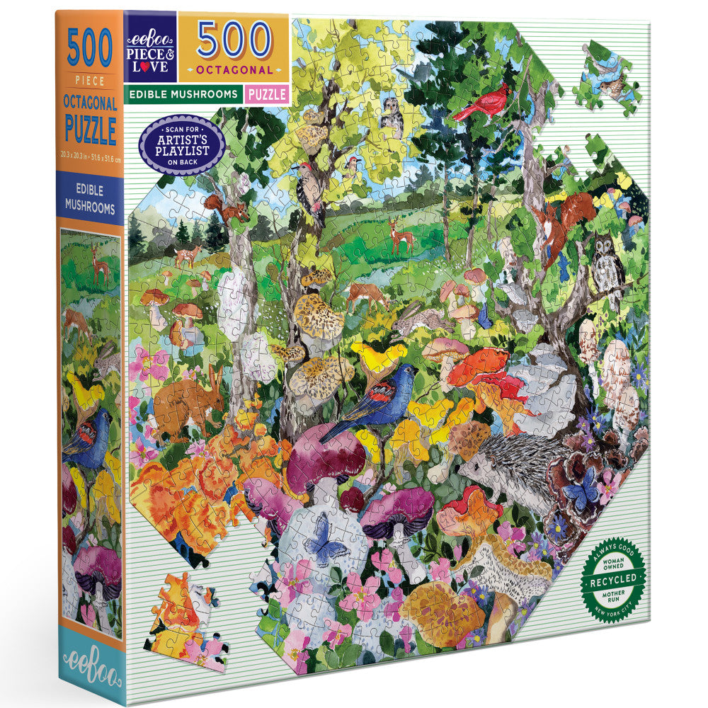 eeBoo Piece & Love: Edible Mushrooms - 500 Piece Puzzle