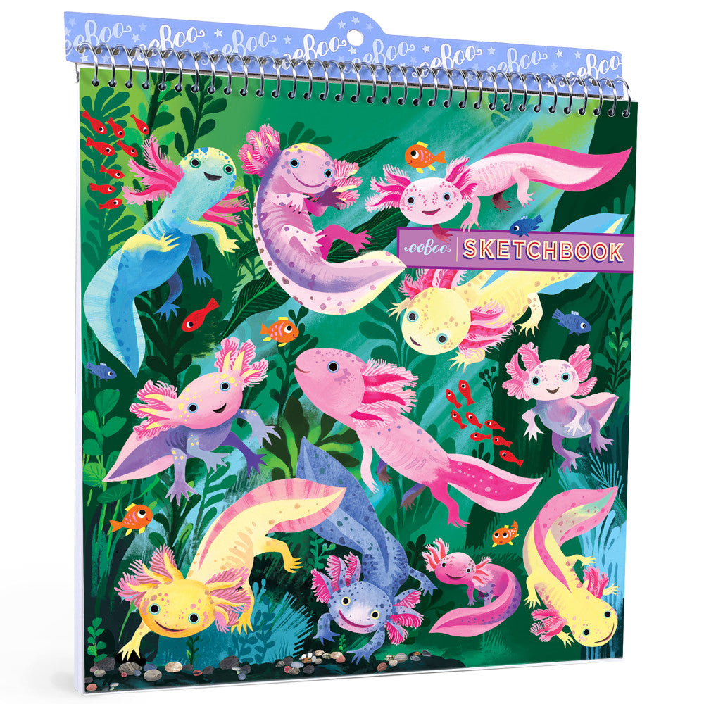 eeBoo Axolotl 6" Square Spiral-Bound Sketchbook