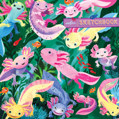 eeBoo Axolotl 6" Square Spiral-Bound Sketchbook