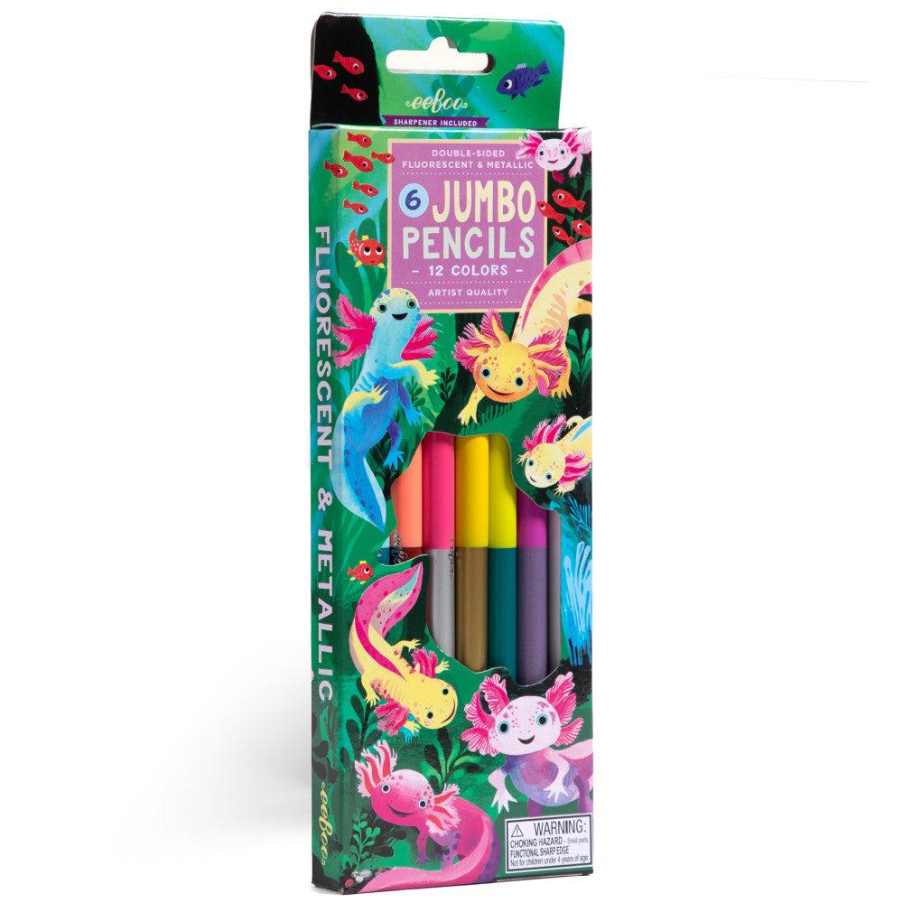 eeBoo Axolotl Collection Double-Sided Jumbo Colored Pencils - 12 Colors