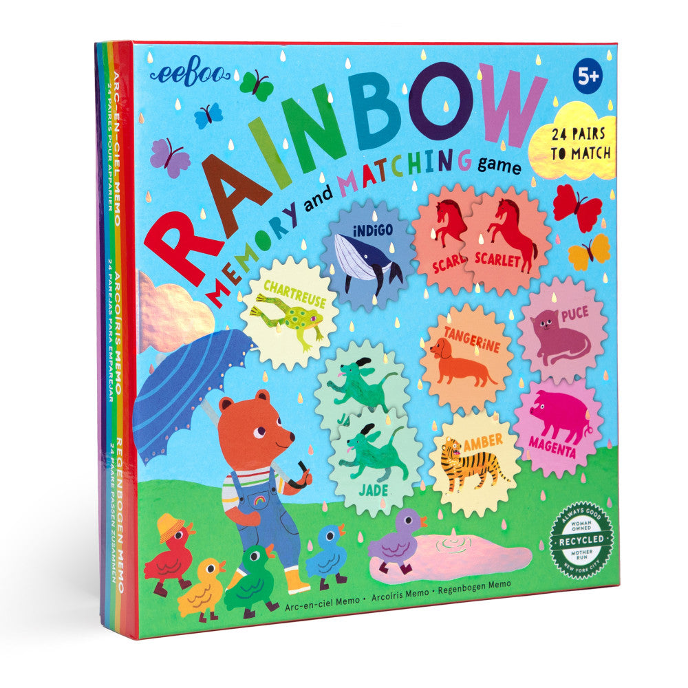 eeBoo Rainbow Memory Matching Game - Educational Color Recognition Set