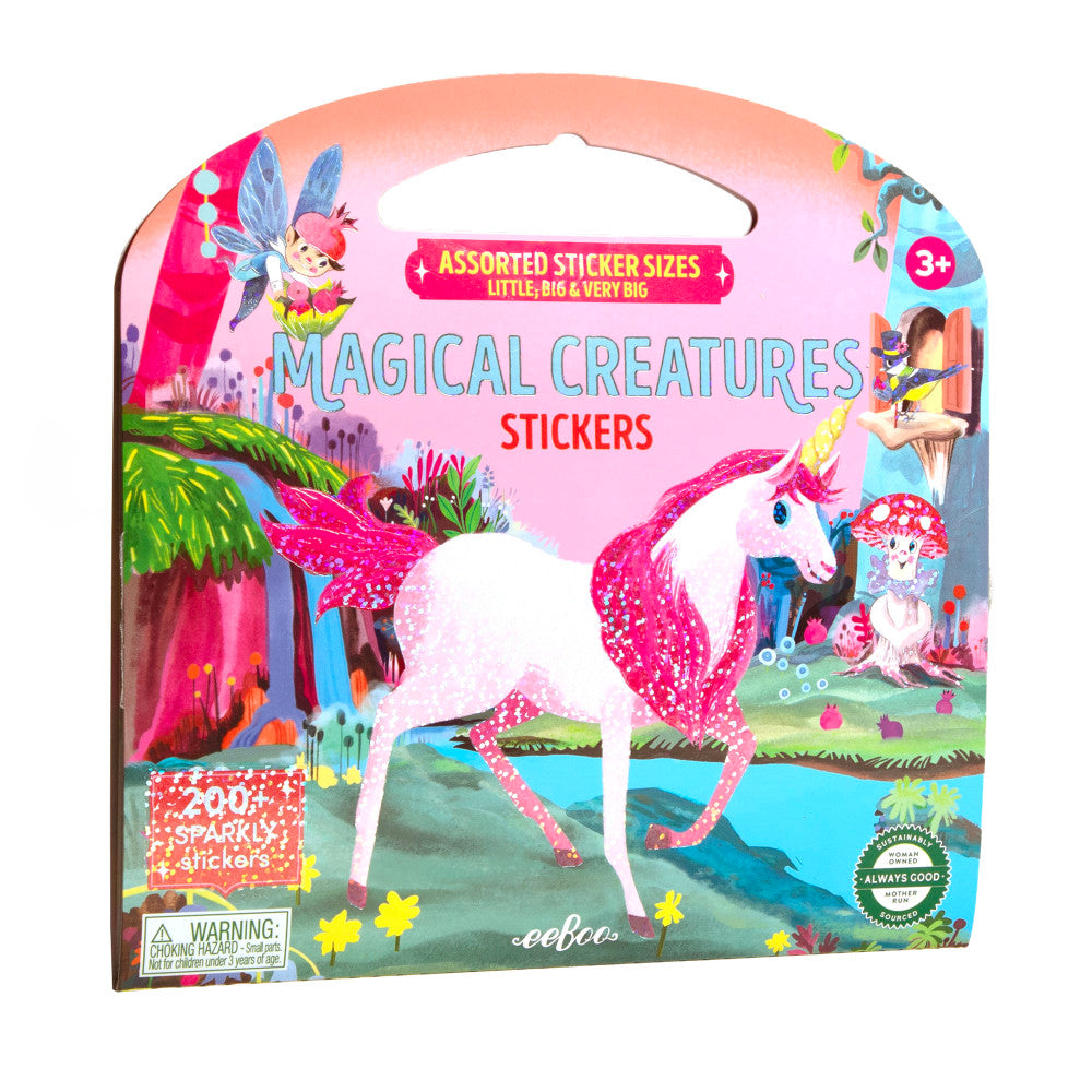 eeBoo Magical Creatures Collection Shiny Sticker Book - Over 200 Sparkling Stickers