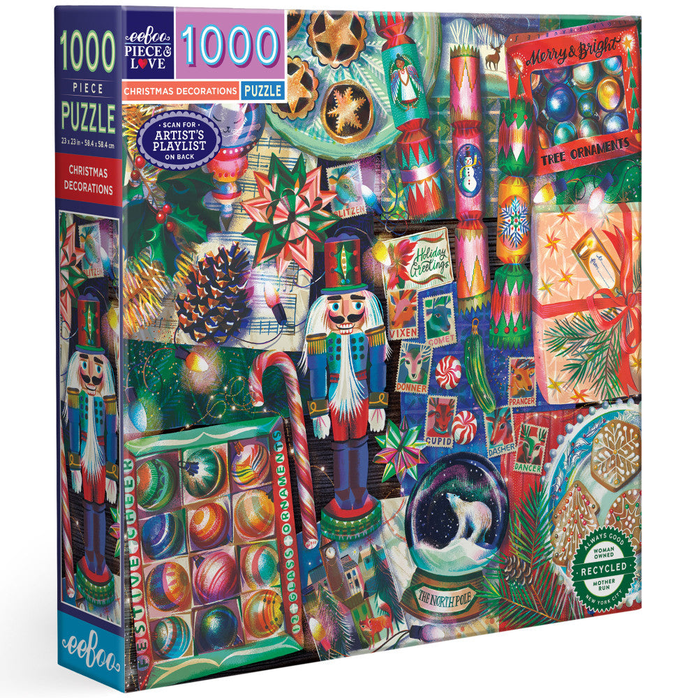 eeBoo Piece & Love: Christmas Decorations - 1000 Piece Puzzle