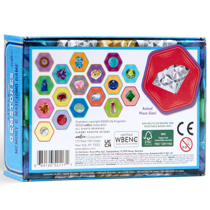 eeboo: Memory & Matching Game: Little Gemstones - Kids Ages 5+