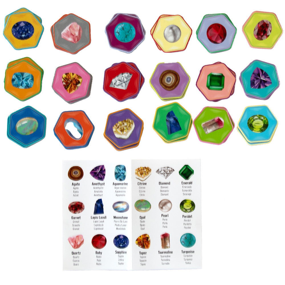 eeboo: Memory & Matching Game: Little Gemstones - Kids Ages 5+