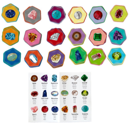 eeboo: Memory & Matching Game: Little Gemstones - Kids Ages 5+