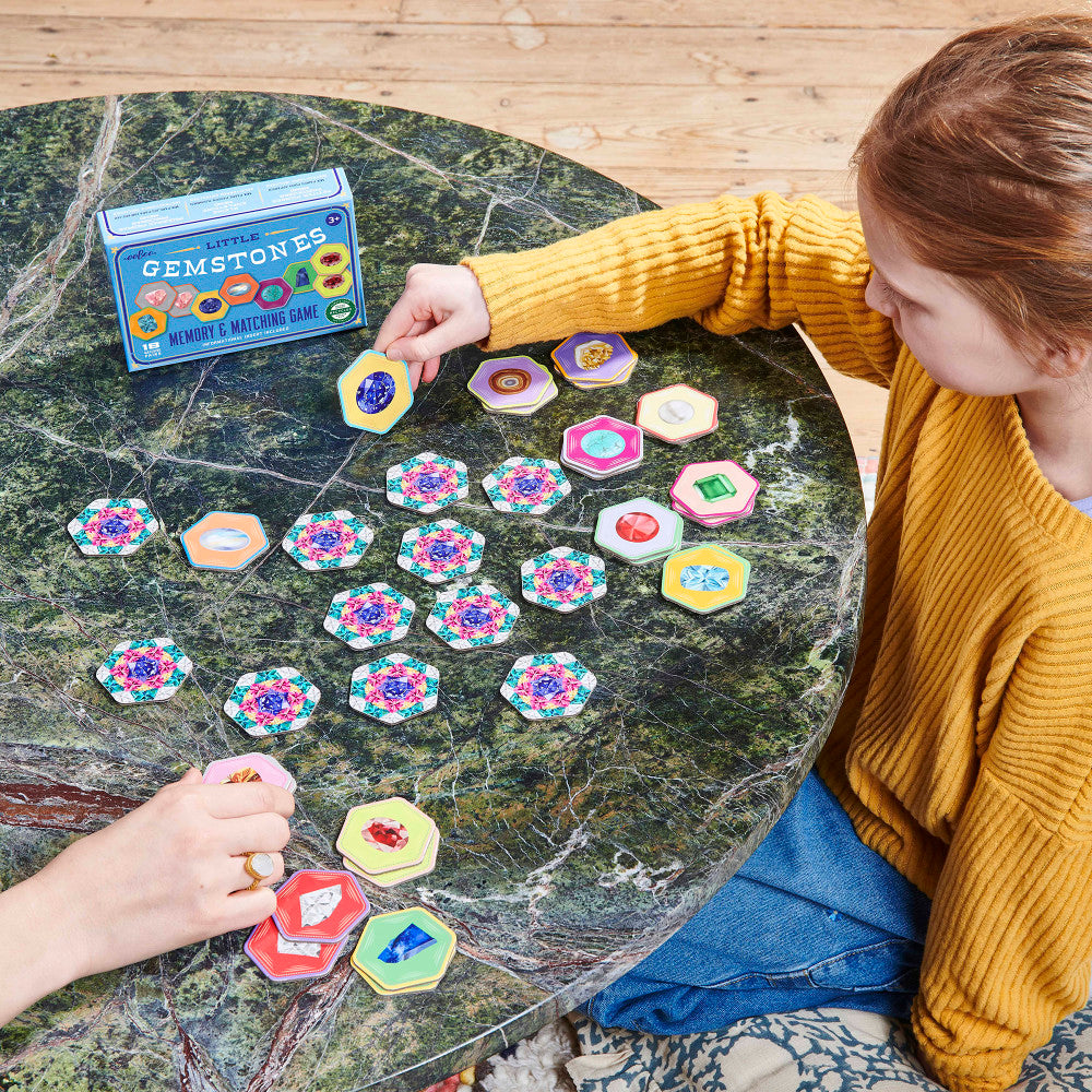 eeboo: Memory & Matching Game: Little Gemstones - Kids Ages 5+