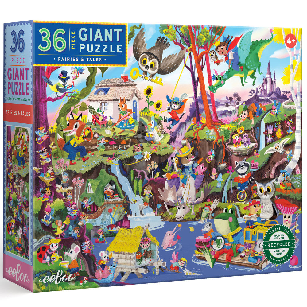 eeBoo: Fairies & Tales - 36 Piece Giant Puzzle - Kids Ages 4+