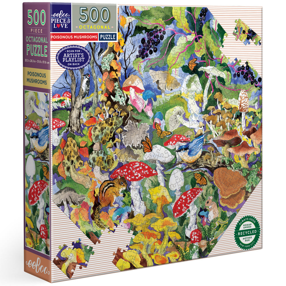 eeBoo Piece & Love: Poisonous Mushrooms - 500 Piece Puzzle