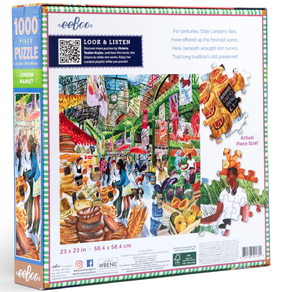 eeBoo Piece & Love: London Market - 1000 Piece Puzzle