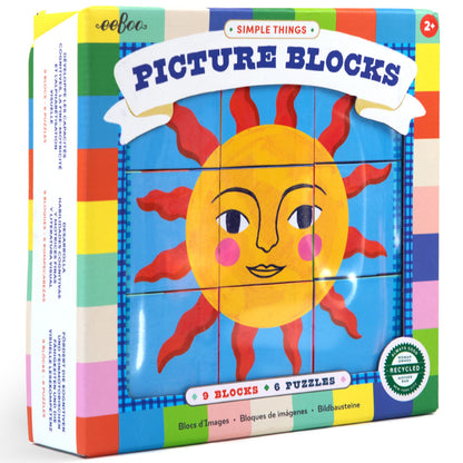 eeBoo: Simple Things Picture Blocks - 9pc, 2.5" Blocks