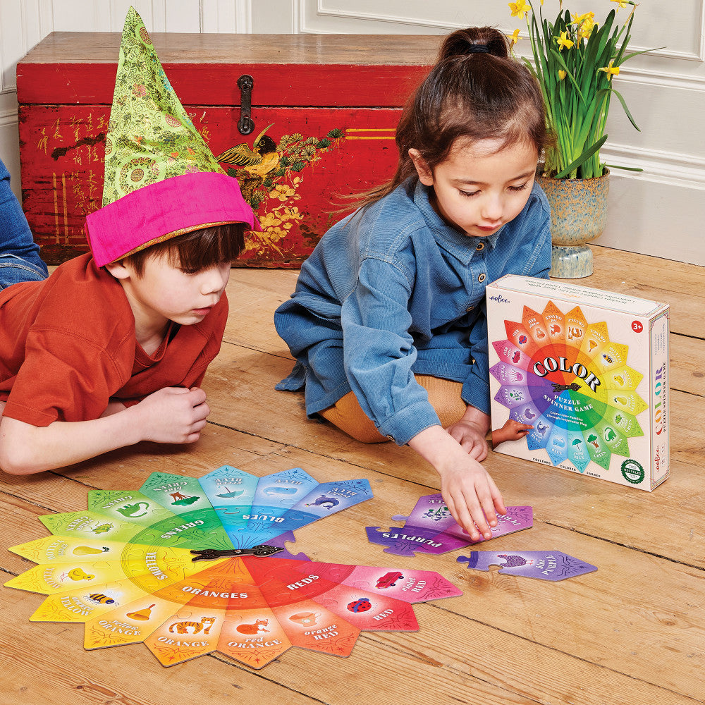 eeBoo: Color Puzzle Spinner Game - 24 Pieces, Ages 3+, 1-3 Players