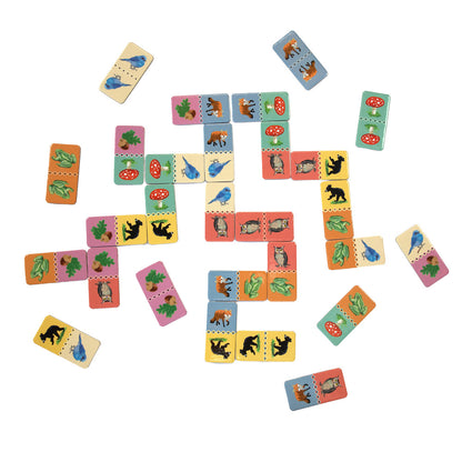 eeBoo: Dominoes: Busy Woods - 28 Colorful Tiles, Ages 3+, 2-4 Players