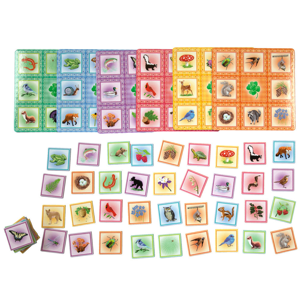 eeBoo: Bingo: Busy Woods - Animal & Nature Themed, Age 3+, 1-6 Players