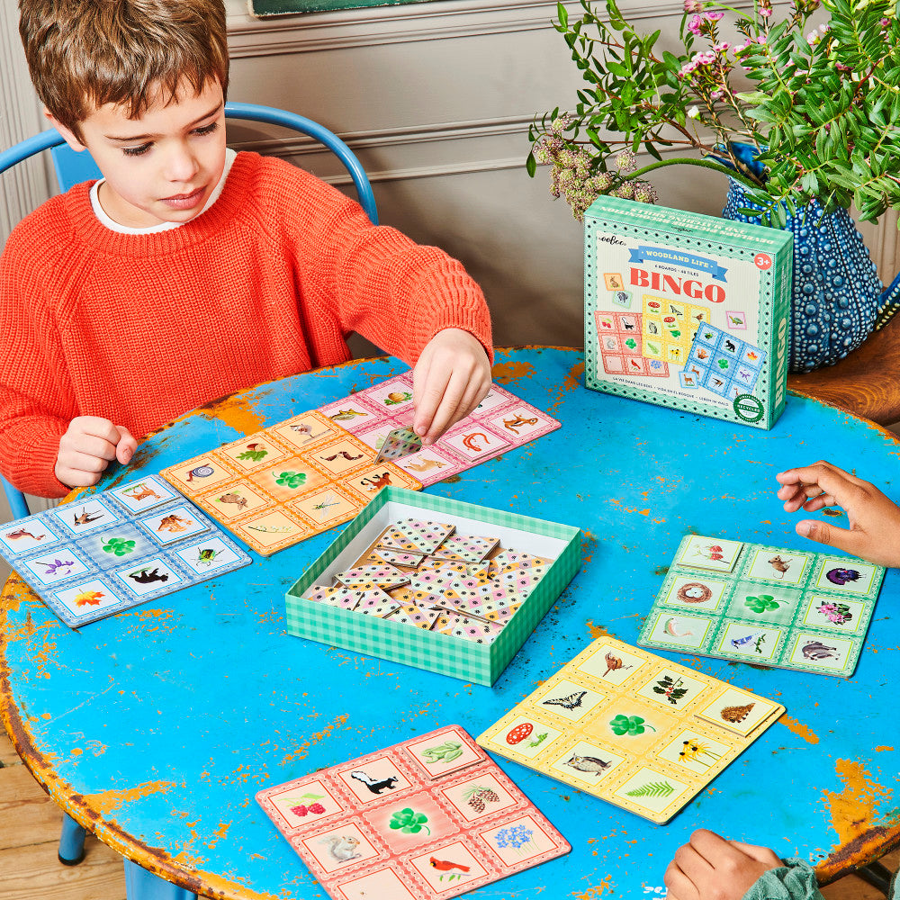 eeBoo: Bingo: Busy Woods - Animal & Nature Themed, Age 3+, 1-6 Players