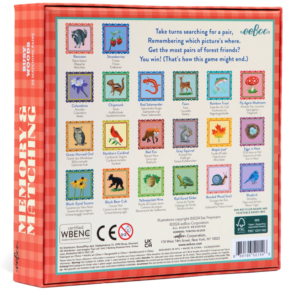 eeBoo: Memory & Matching Game: Busy Woods, Kids Ages 3+