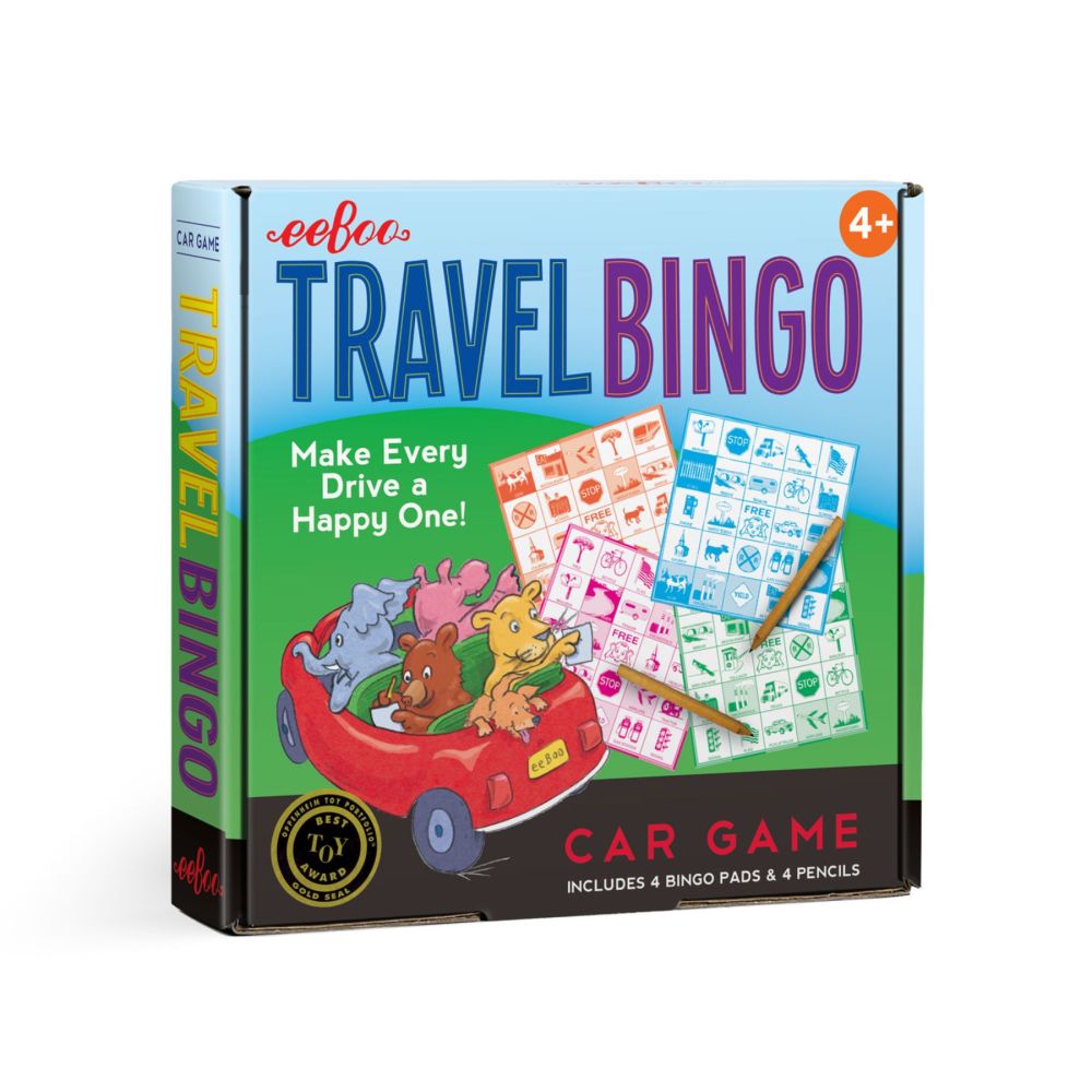 eeBoo Travel Bingo Game for Kids, Eco-Friendly Road Trip Entertainment