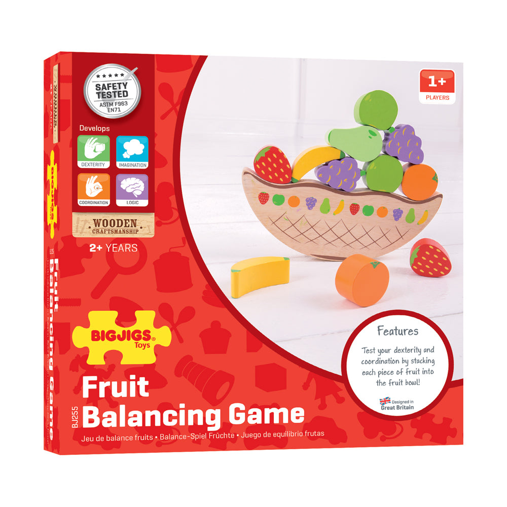 Bigjigs Toys Wooden Fruit Balancing Game for Family Fun