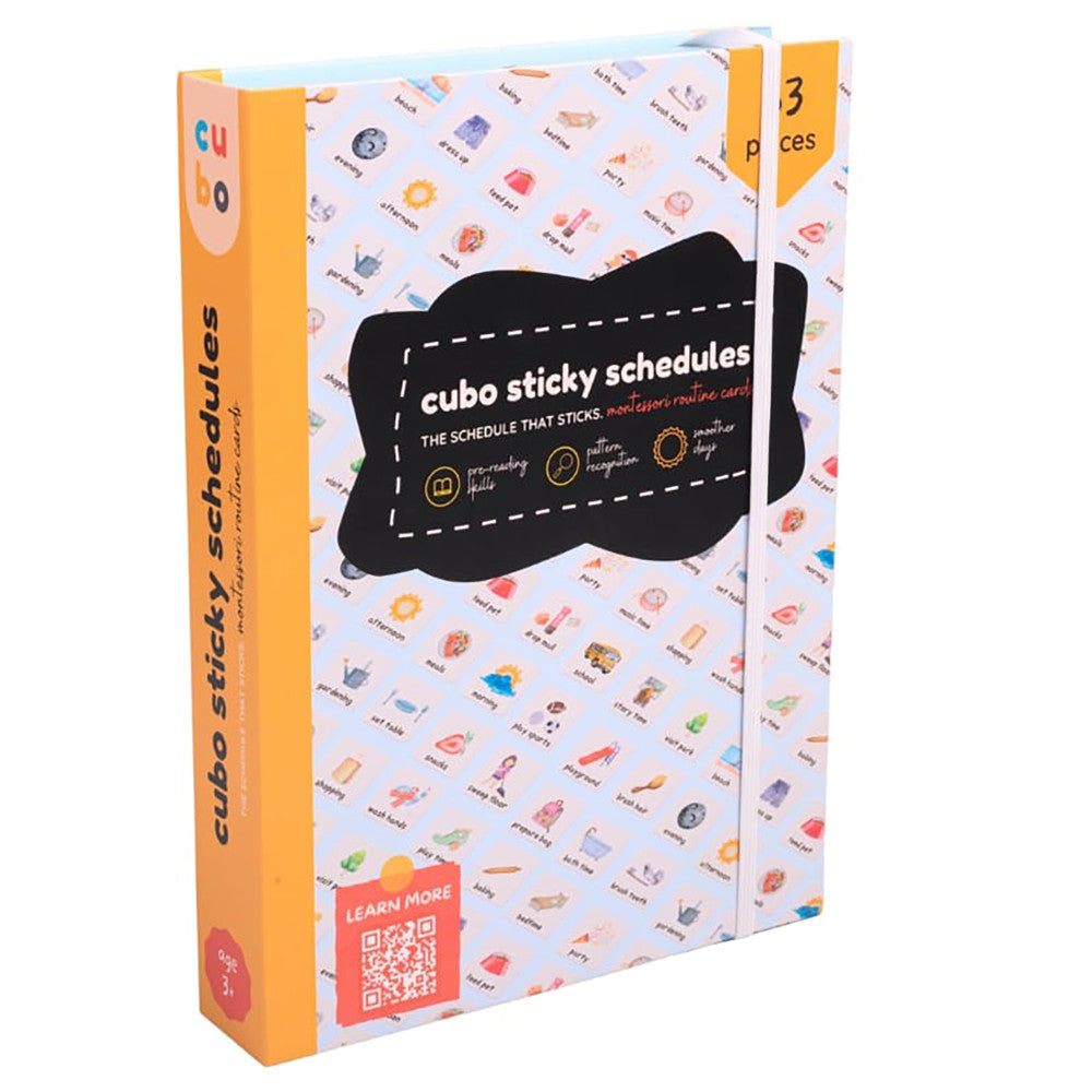 Cubo Sticky Schedules - Montessori Daily Routine Chart Cards for Ages 3+