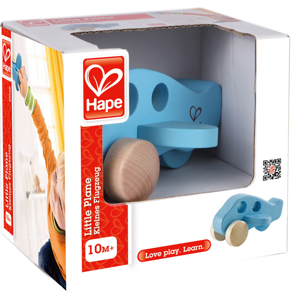 Hape: Little Plane - Blue - Wooden Toy Vehicle Airplane, Ages 10mo+