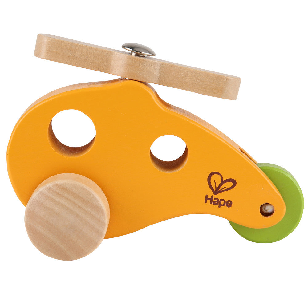 Hape: Little Copter - Yellow - Wooden Toy Vehicle Helicopter, Ages 10mo+