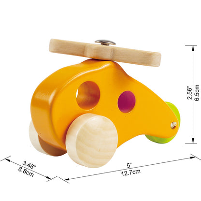 Hape: Little Copter - Yellow - Wooden Toy Vehicle Helicopter, Ages 10mo+