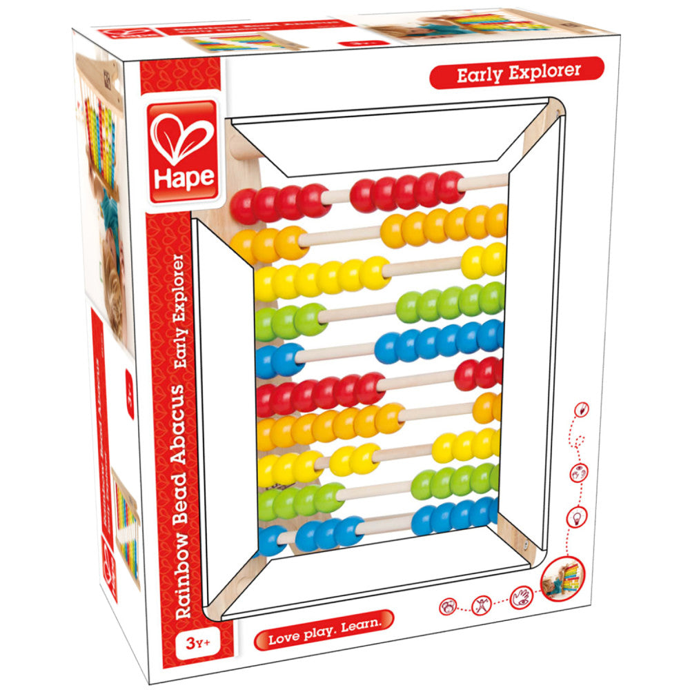 Hape: Rainbow Bead Abacus - Colorful Wooden Counting Toy