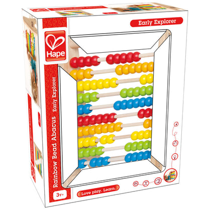 Hape: Rainbow Bead Abacus - Colorful Wooden Counting Toy