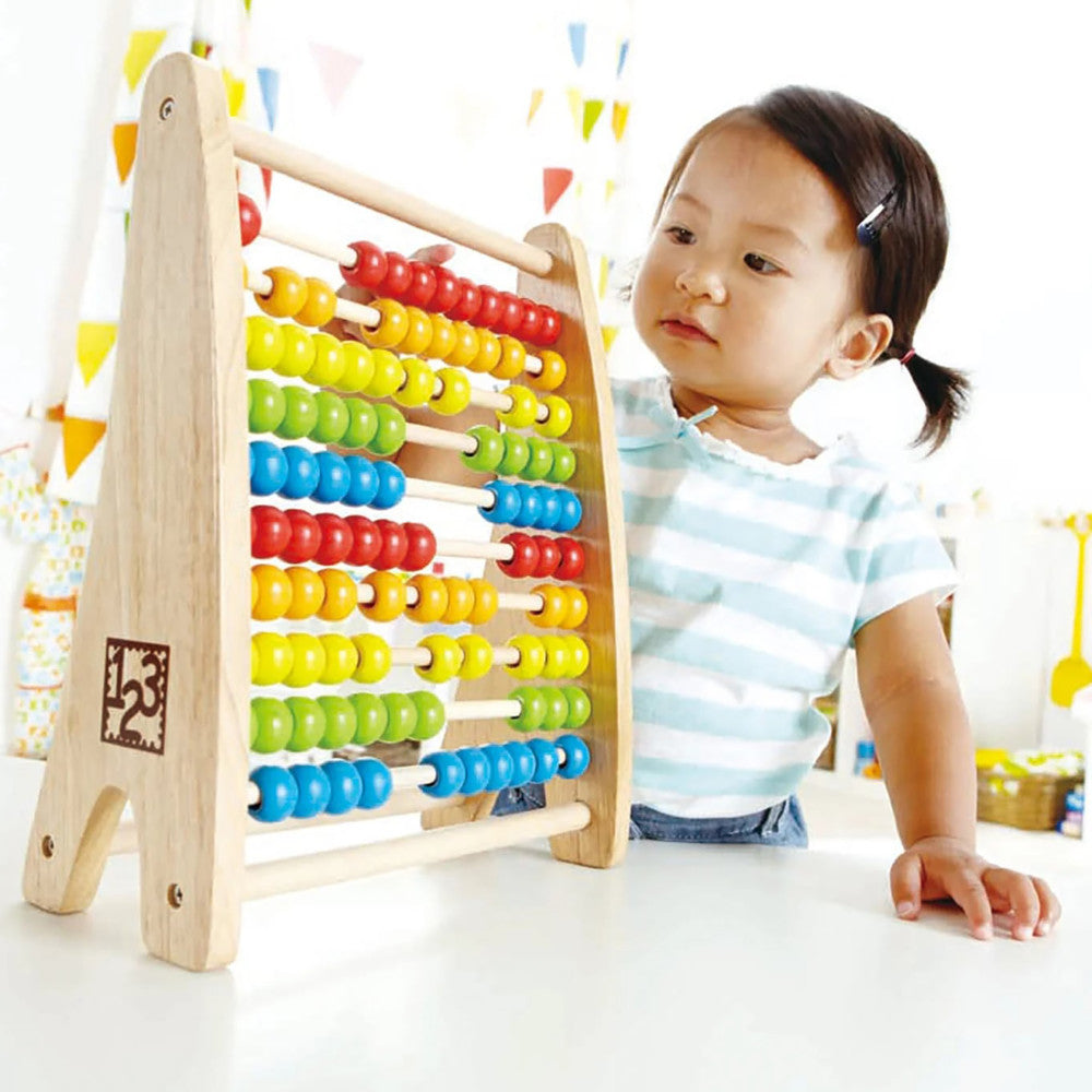 Hape: Rainbow Bead Abacus - Colorful Wooden Counting Toy