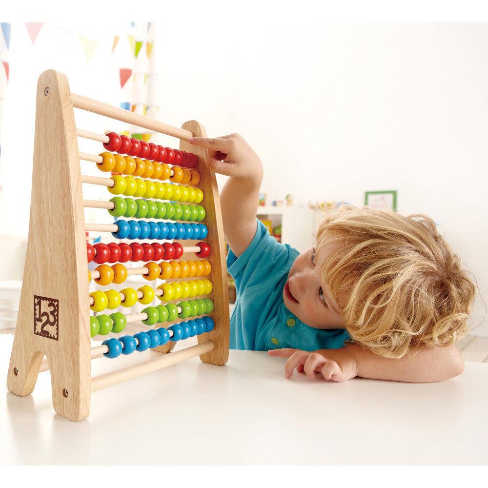 Hape: Rainbow Bead Abacus - Colorful Wooden Counting Toy