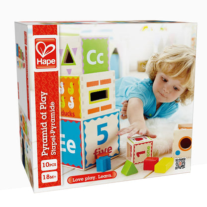 Hape: Pyramid of Play - 5 Wooden Nesting Blocks & Boxes