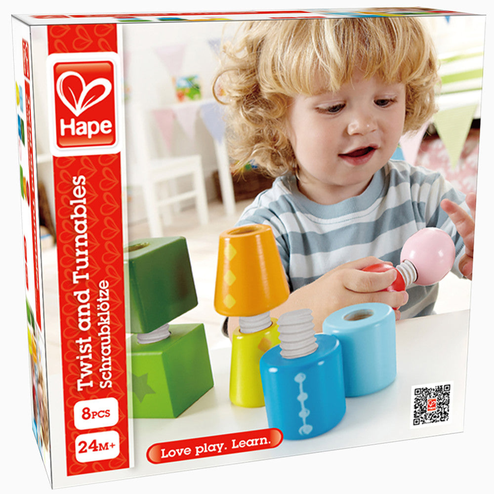 Hape: Twist & Turnables - Colorful Wooden Shapes Blocks