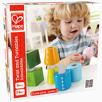 Hape: Twist & Turnables - Colorful Wooden Shapes Blocks