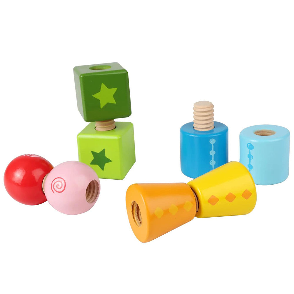 Hape: Twist & Turnables - Colorful Wooden Shapes Blocks