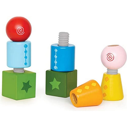 Hape: Twist & Turnables - Colorful Wooden Shapes Blocks