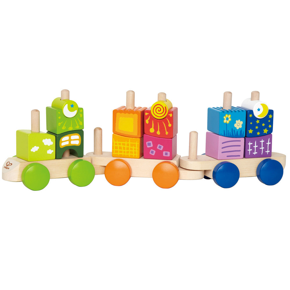 Hape: Fantasia Blocks Train - Wooden Sorting & Stacking Toy