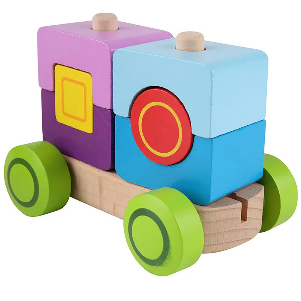 Hape: Fantasia Blocks Train - Wooden Sorting & Stacking Toy