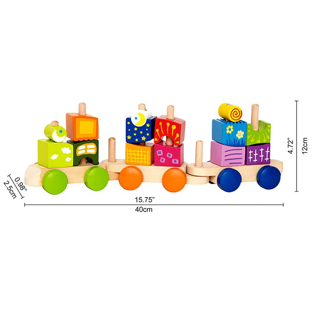 Hape: Fantasia Blocks Train - Wooden Sorting & Stacking Toy