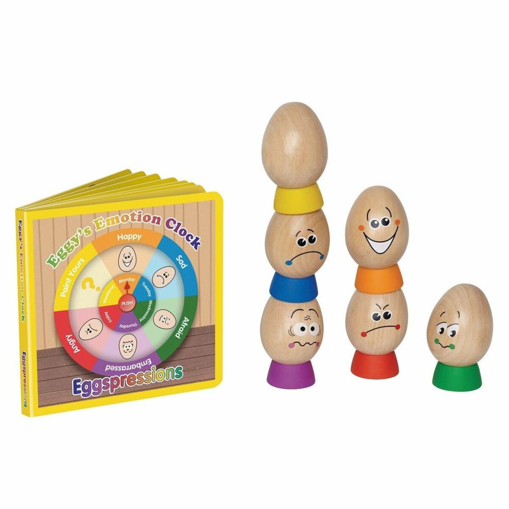 Hape Eggspressions Wooden Learning Toy with Storybook - Emotional Skills Development - Ages 2+