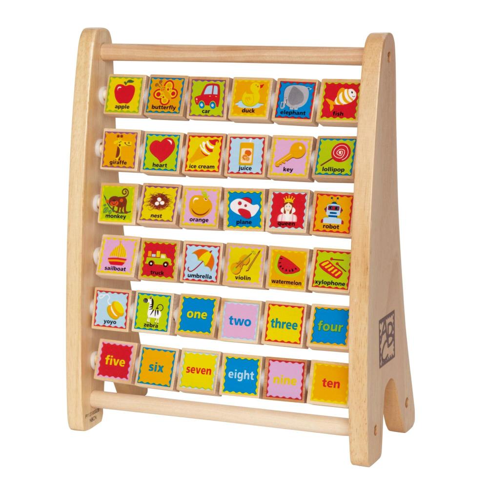 Hape Alphabet Abacus - Educational Double-Sided Wooden Learning Toy