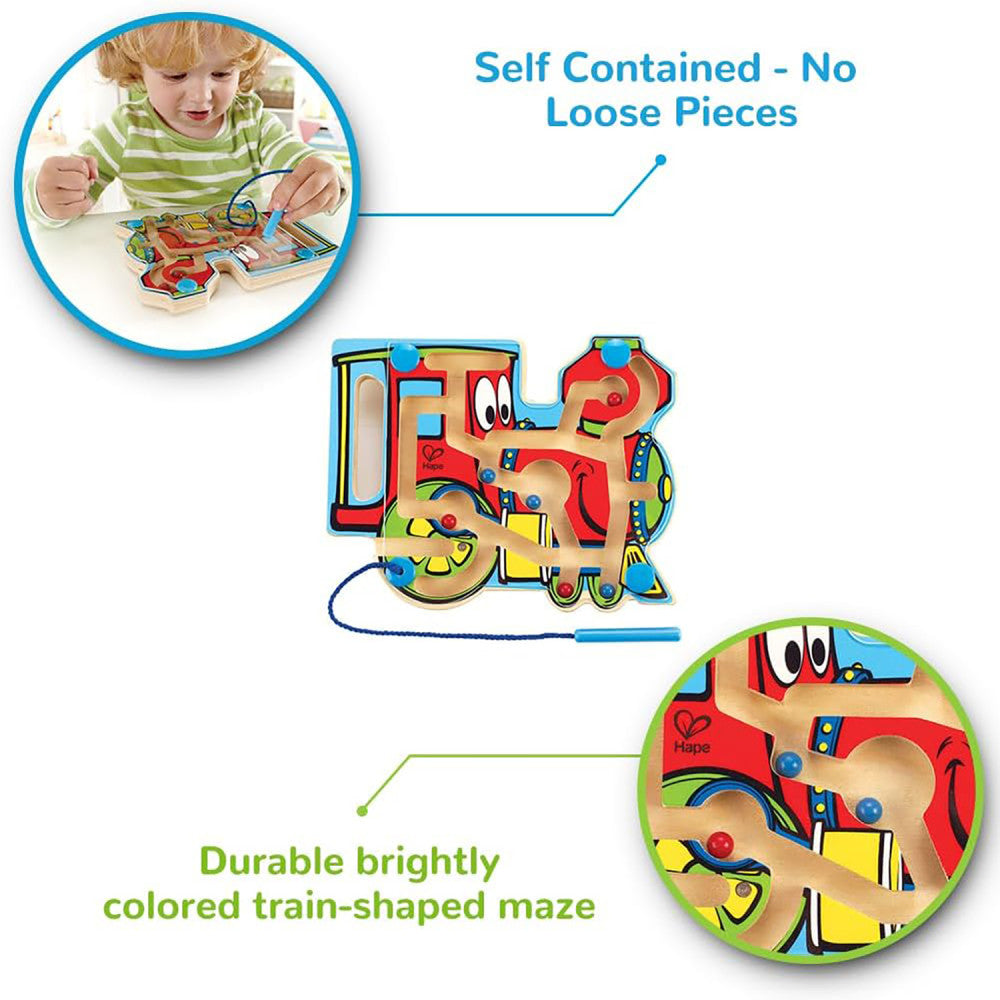 Hape: Choo Choo Tracks - Wooden Magnetic Wand Bead Maze