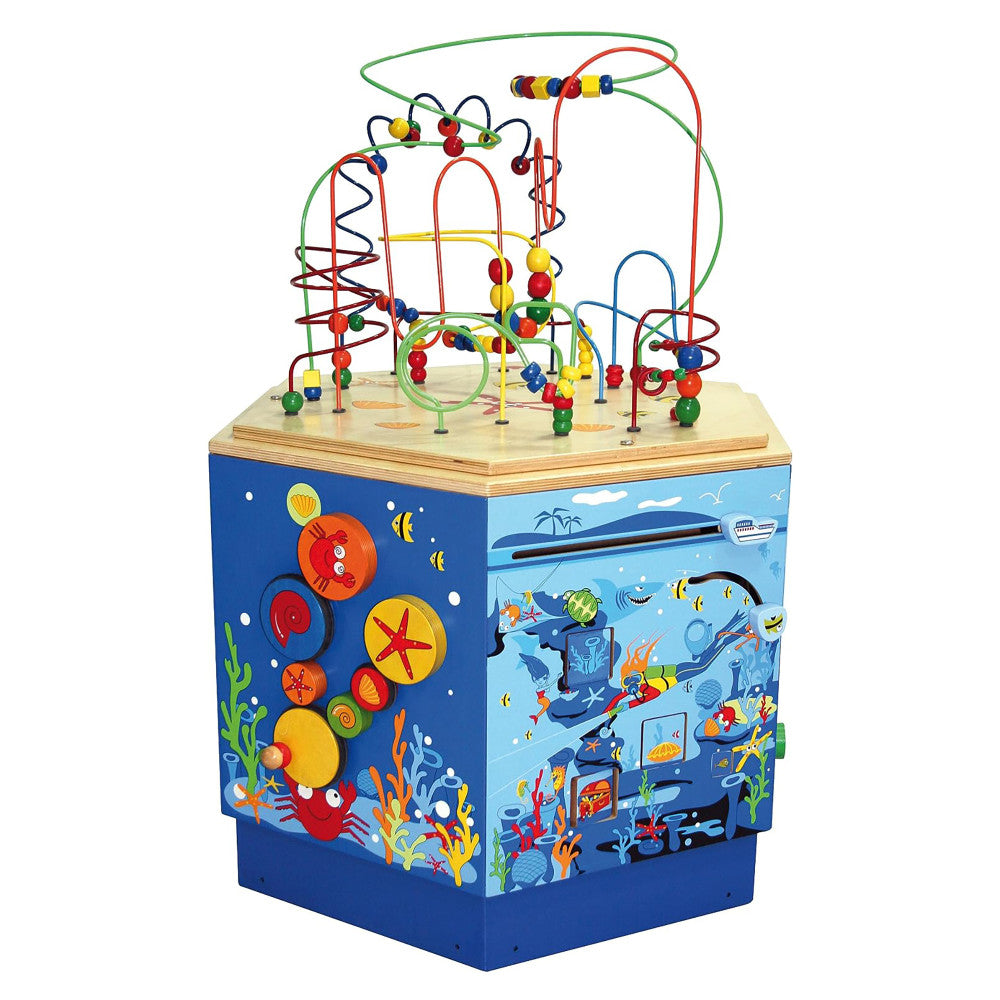 Hape Coral Reef Wooden Activity Center Table - Kids Multi-Activity toy