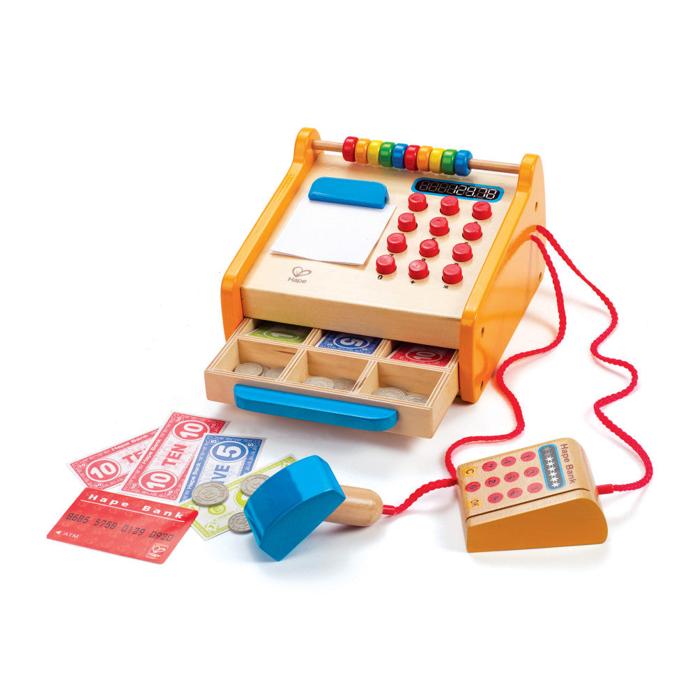 Hape Checkout Register - Wooden Pretend Play Set for Kids, Ages 3+